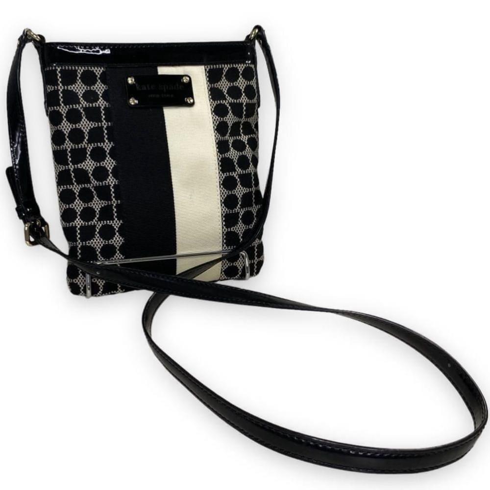 Kate Spade -Black/Cream Geometric Crossbody - Picture 3 of 13